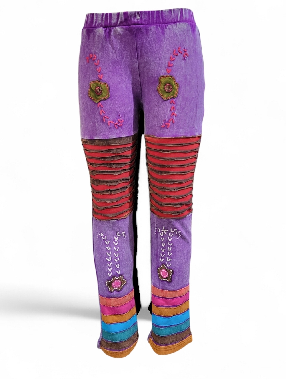 K.P.C. | Boho Acid Wash Purple Patchwork Pants | Size S